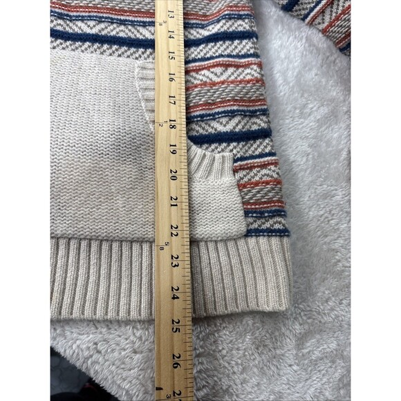 Toad & Co Women Hoodie Sweater Medium Striped Lambswool Zip Pockets Cozy Outdoor - Picture 7 of 11